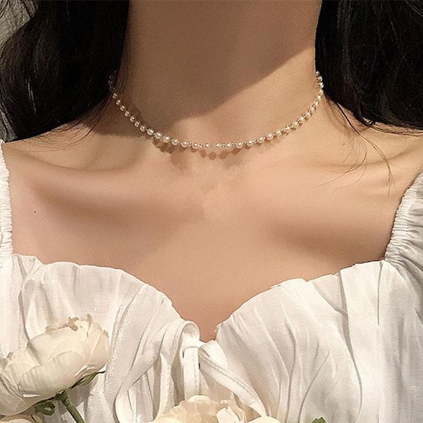 chokers 2021 beads fashion kpop pearl choker necklace cute single layer chain gold color goth pendant for women jewelry girl gift, Golden;silver
chokers 2021 beads fashion kpop pearl choker necklace cute single layer chain gold color goth pendant for women jewelry girl gift, Golden;silver