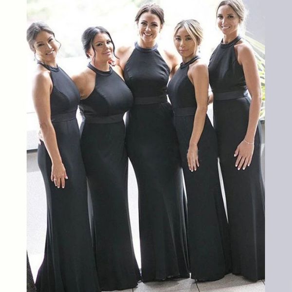 plus size mermaid bridesmaid dresses halter sleeveless maid of honor dress black prom evening gowns, White;pink
plus size mermaid bridesmaid dresses halter sleeveless maid of honor dress black prom evening gowns, White;pink