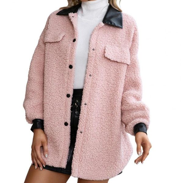 women's wool & blends faux fur coat women casual warm soft patchwork jacket single breasted pocket teddy turn-down collar fluffy outerw, Black
women's wool & blends faux fur coat women casual warm soft patchwork jacket single breasted pocket teddy turn-down collar fluffy outerw, Black