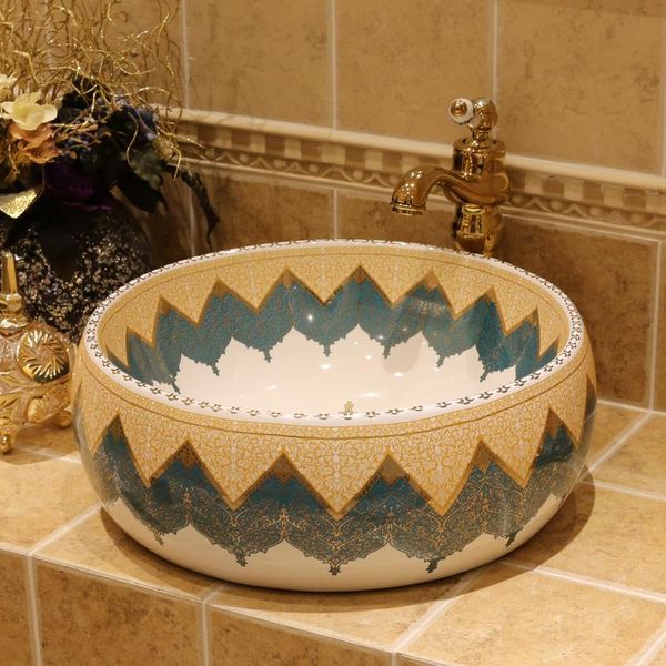 bath accessory set mediterranean table basin household round wash american inter-platform european ceramic art washbasin
bath accessory set mediterranean table basin household round wash american inter-platform european ceramic art washbasin