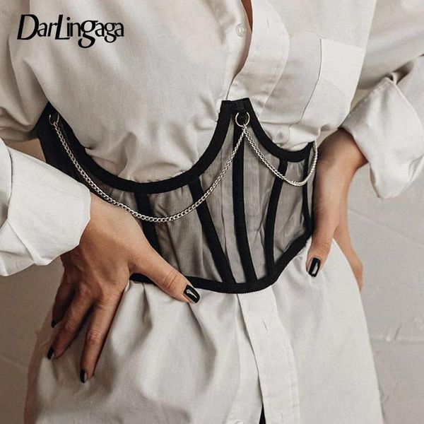 women's tanks & camis darlingaga streetwear mesh patchwork chain bustier female black lace up rave corset party cummerbunds to wear, White
women's tanks & camis darlingaga streetwear mesh patchwork chain bustier female black lace up rave corset party cummerbunds to wear, White