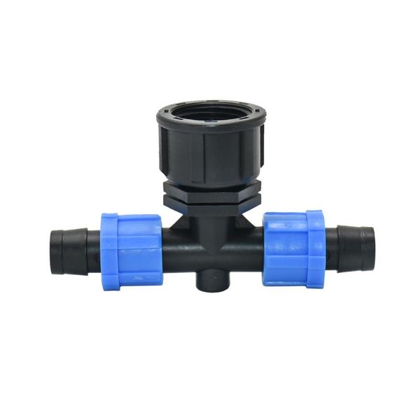 female thread 1/2 3/4 to 16mm drip tape tee water splitter 2-way hose connector greenhouse drip irrigation fittings 1 pcs
female thread 1/2 3/4 to 16mm drip tape tee water splitter 2-way hose connector greenhouse drip irrigation fittings 1 pcs