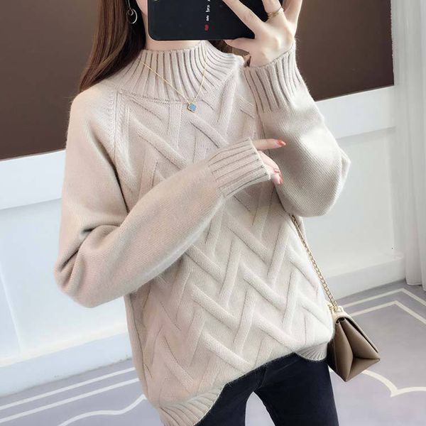 2021 new women's autumn winter solid sweaters long sleeve ladies jumper casual half turtleneck knitted for female pullover 586p, White;black
2021 new women's autumn winter solid sweaters long sleeve ladies jumper casual half turtleneck knitted for female pullover 586p, White;black