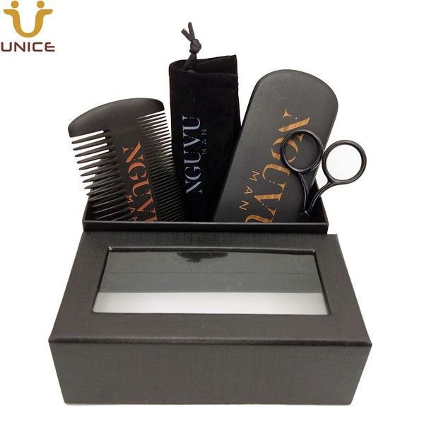 moq 100pcs custom logo men beard hair care set double sides teeth black wood combs boar bristle brush & scissors in gift box, Silver
moq 100pcs custom logo men beard hair care set double sides teeth black wood combs boar bristle brush & scissors in gift box, Silver