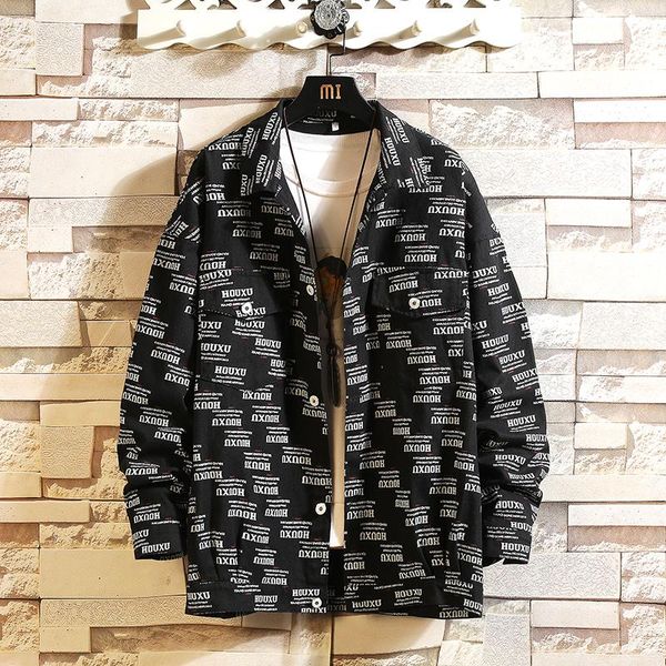 men's jackets casual england style 2021 spring autumn print black white jacket brand baseball clothes plus oversize m-5xl, Black;brown