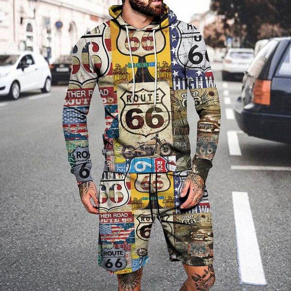 jogging clothing autumn men's hoodie matching shorts 2-piece suit pants same color 3d route 66 print s-6xl oversized outfit, Black;red
jogging clothing autumn men's hoodie matching shorts 2-piece suit pants same color 3d route 66 print s-6xl oversized outfit, Black;red