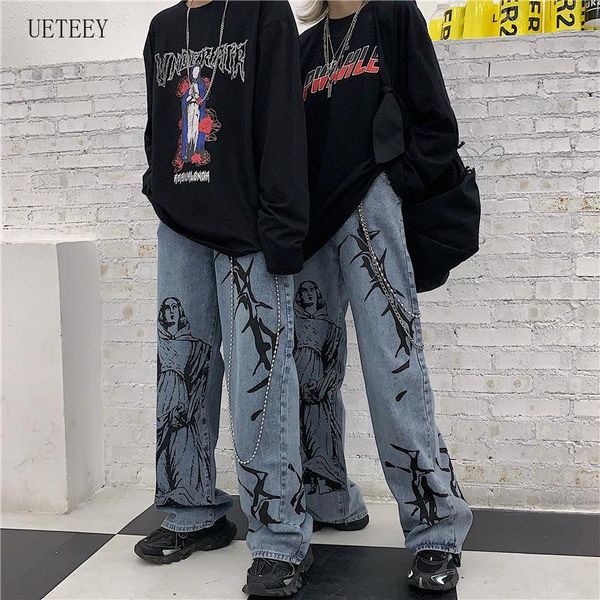 women's jeans gothic women harajuku hippie print streetwear korean wide leg vintage loose trousers streetweary2k, Blue
women's jeans gothic women harajuku hippie print streetwear korean wide leg vintage loose trousers streetweary2k, Blue