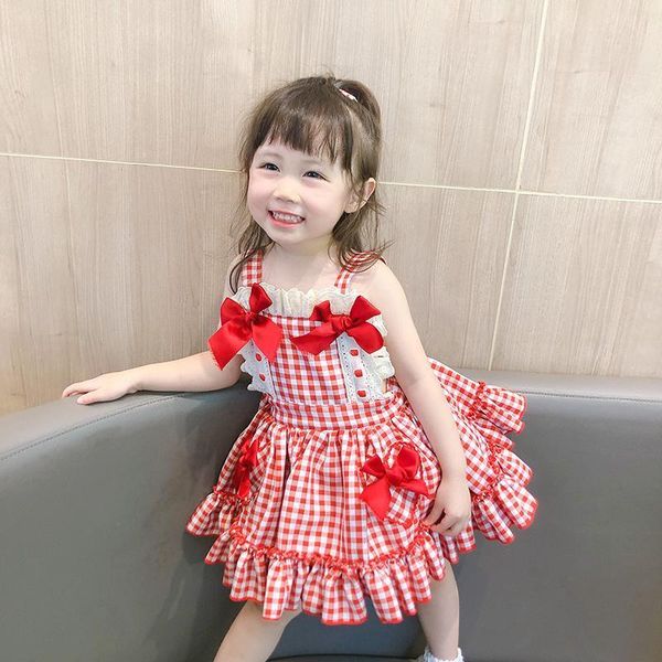 girl's dresses 2021 girls summer loli dress fashion red plaid bow baby kids birthday children princess clothes outfits, Red;yellow
girl's dresses 2021 girls summer loli dress fashion red plaid bow baby kids birthday children princess clothes outfits, Red;yellow