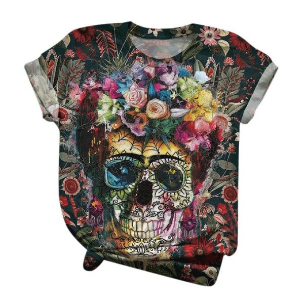 women's blouses & shirts 2021 t-shirt plus size women short sleeve 3d skull printed o-neck tee shirt blusas mujer camiseta estampada, White
women's blouses & shirts 2021 t-shirt plus size women short sleeve 3d skull printed o-neck tee shirt blusas mujer camiseta estampada, White