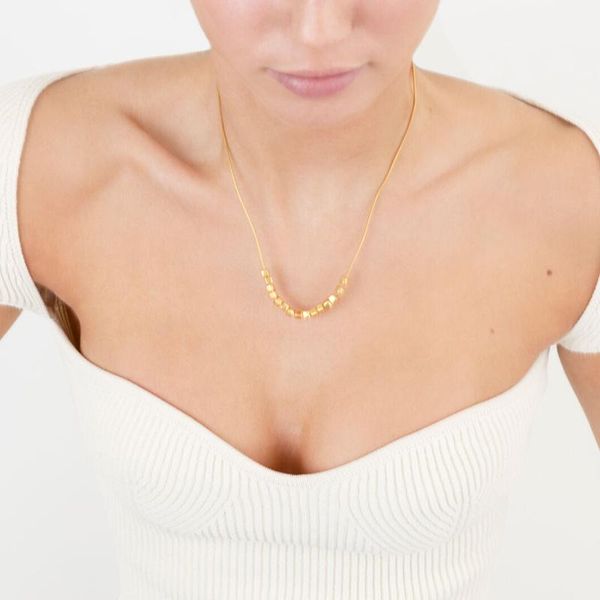 pendant necklaces highly polished electroplated real gold stainless steel necklace geometric small square choker, Silver
pendant necklaces highly polished electroplated real gold stainless steel necklace geometric small square choker, Silver