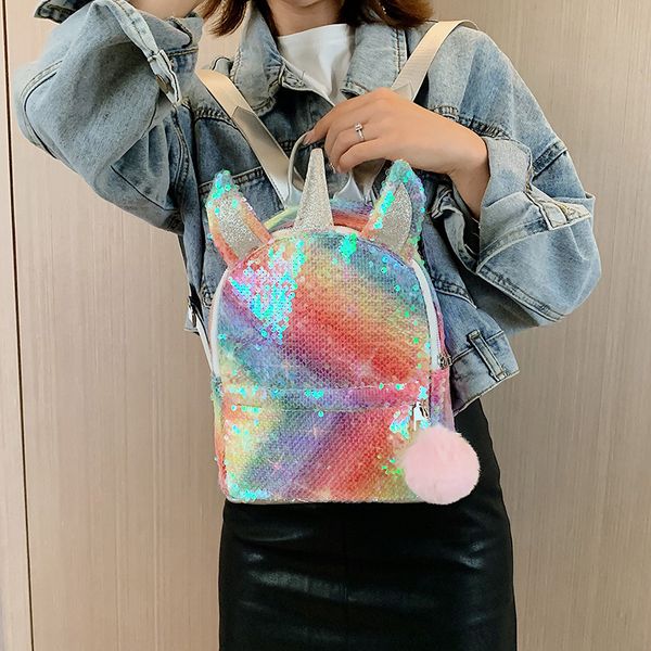 stylish unicorn sequins backpack fashion portable shoulder bag school storage bag colourful shining backpack for girls
stylish unicorn sequins backpack fashion portable shoulder bag school storage bag colourful shining backpack for girls