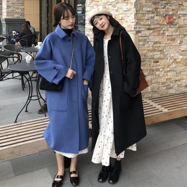 women's wool & blends black fall / winter 2021 thickened long sleeve woolen coat for loose medium length small denim fashion
women's wool & blends black fall / winter 2021 thickened long sleeve woolen coat for loose medium length small denim fashion