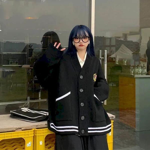 women's sweaters college-style cardigan women's jacket spring and casual japanese autumn released all-match mesh 2g4t, White;black
women's sweaters college-style cardigan women's jacket spring and casual japanese autumn released all-match mesh 2g4t, White;black