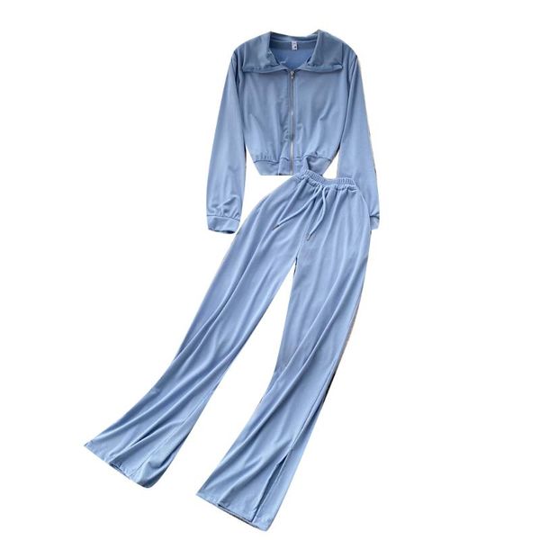women's tracksuits autumn retro sports and leisure suit long-sleeved jacket short high-waist split trousers fashion two-piece, Gray
women's tracksuits autumn retro sports and leisure suit long-sleeved jacket short high-waist split trousers fashion two-piece, Gray