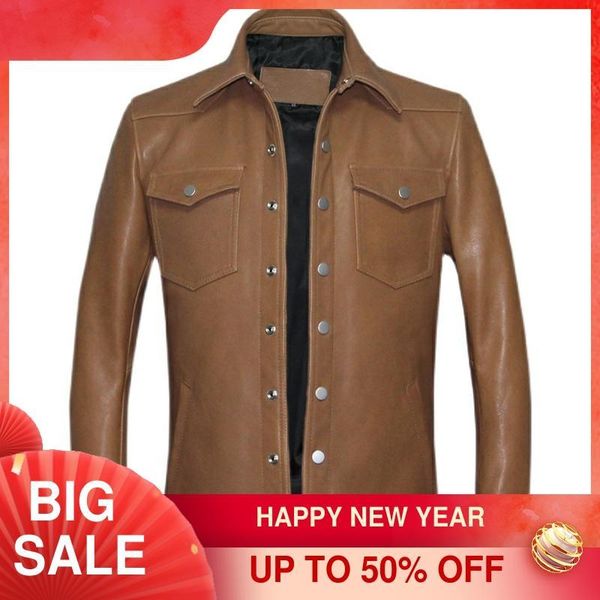 men's leather & faux 2021 light brown casual style genuine shirt men single breasted large size 3xl natural sheepskin slim fit spring c, Black
men's leather & faux 2021 light brown casual style genuine shirt men single breasted large size 3xl natural sheepskin slim fit spring c, Black