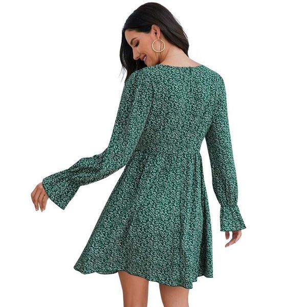 2021 new floral long sleeve green for women autumn winter boho elegant ladies mini es vintage casual short qlc8, Black;gray
2021 new floral long sleeve green for women autumn winter boho elegant ladies mini es vintage casual short qlc8, Black;gray