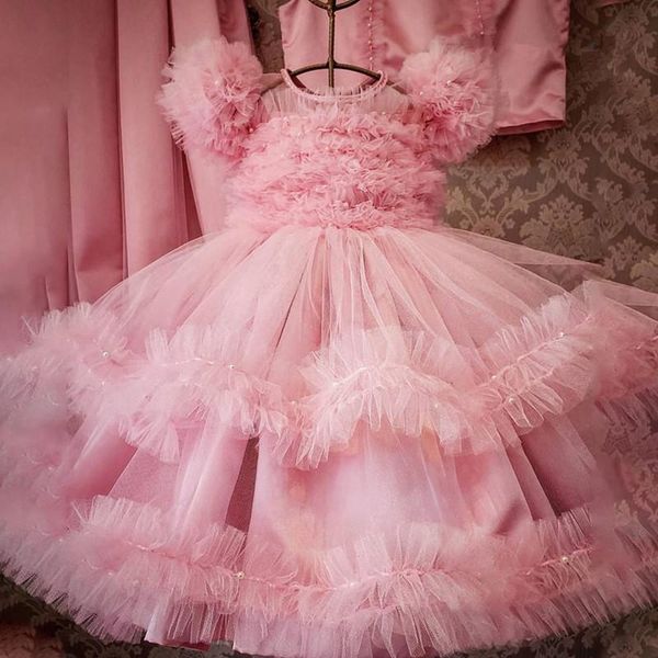 girl's dresses elegant pink puffy princess kids baby real flower girl with bow pearls for wedding party birthday gowns, Red;yellow
girl's dresses elegant pink puffy princess kids baby real flower girl with bow pearls for wedding party birthday gowns, Red;yellow