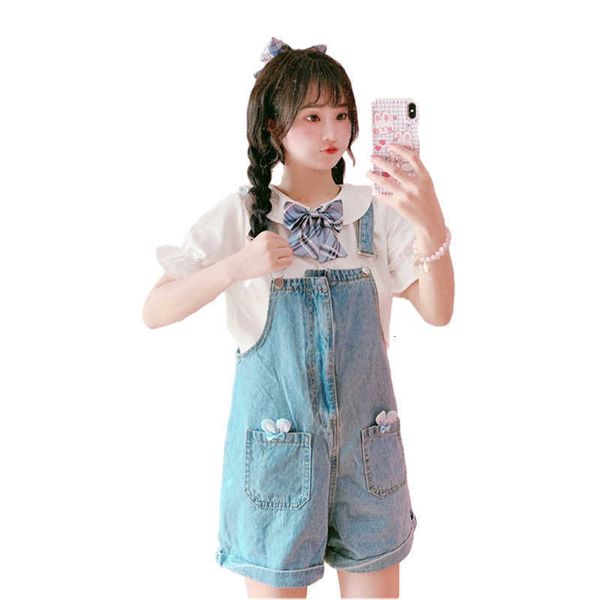 women's shorts summer kawaii fashion girls denim romper women cute bunny ear short jumpsuit korean casual wide suspenders jeans ov, White;black
women's shorts summer kawaii fashion girls denim romper women cute bunny ear short jumpsuit korean casual wide suspenders jeans ov, White;black