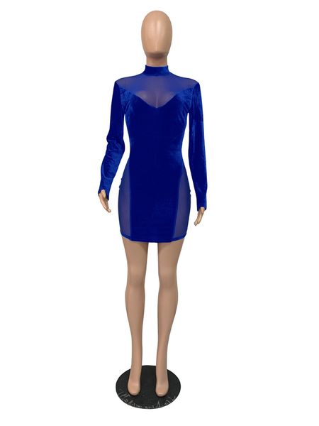 women fashion elegant mesh patchwork velvet midi dress round neck long sleeve party mini dress autumn blue dresses, Black;gray
women fashion elegant mesh patchwork velvet midi dress round neck long sleeve party mini dress autumn blue dresses, Black;gray