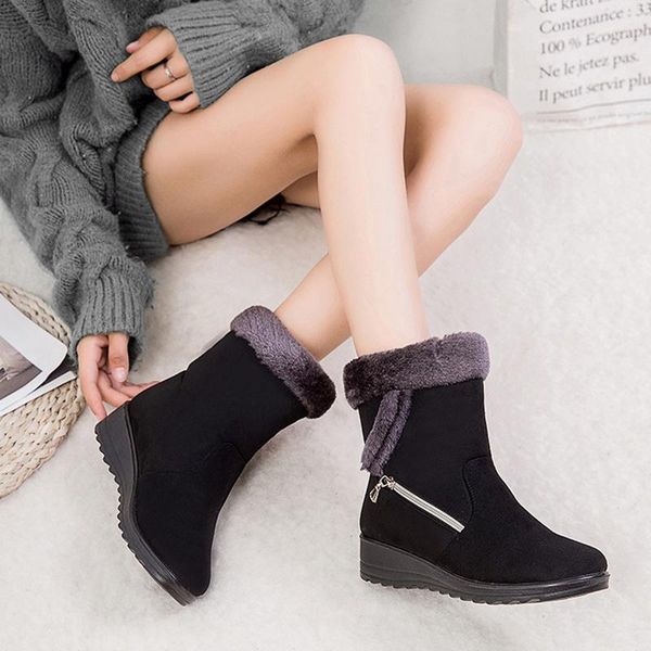 boots winter women warm plush ankle snow shoes fashion zipper women's plus size zapatos de mujer, Black
boots winter women warm plush ankle snow shoes fashion zipper women's plus size zapatos de mujer, Black