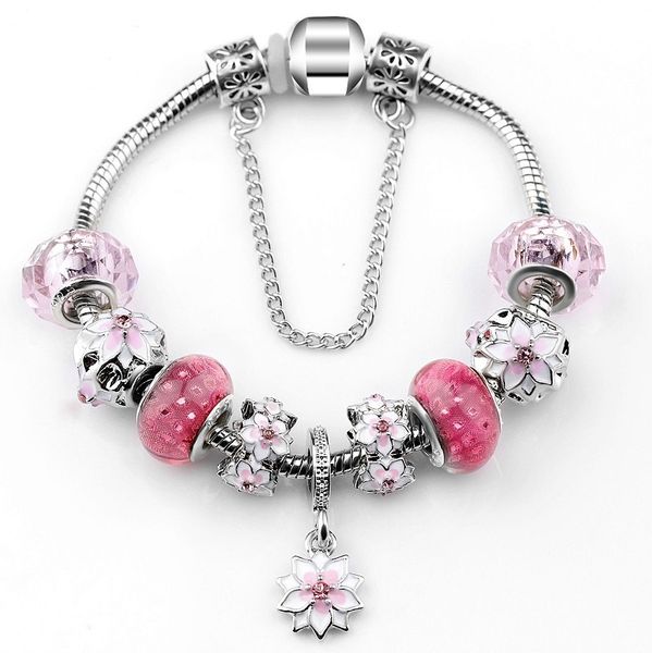 925 sterling silver murano glass charm bead fit european pandora bracelets for women pink cherry blossom flower dangle charm beads snake cha, Golden;silver
925 sterling silver murano glass charm bead fit european pandora bracelets for women pink cherry blossom flower dangle charm beads snake cha, Golden;silver