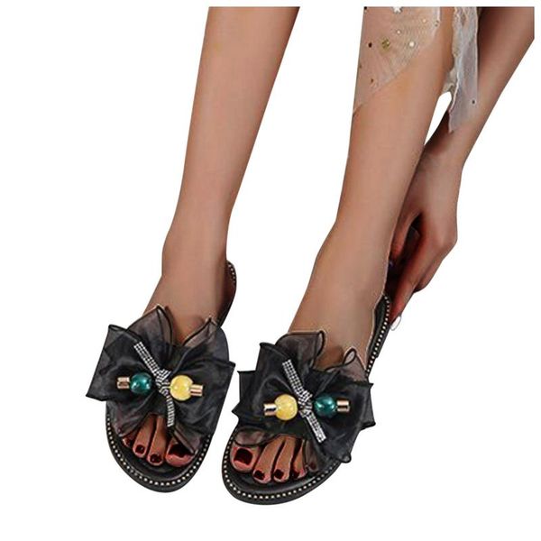 slippers women's mesh summer fashion beaded sweet bow sandals zapatillas de mujer outdoor casual, Black
slippers women's mesh summer fashion beaded sweet bow sandals zapatillas de mujer outdoor casual, Black