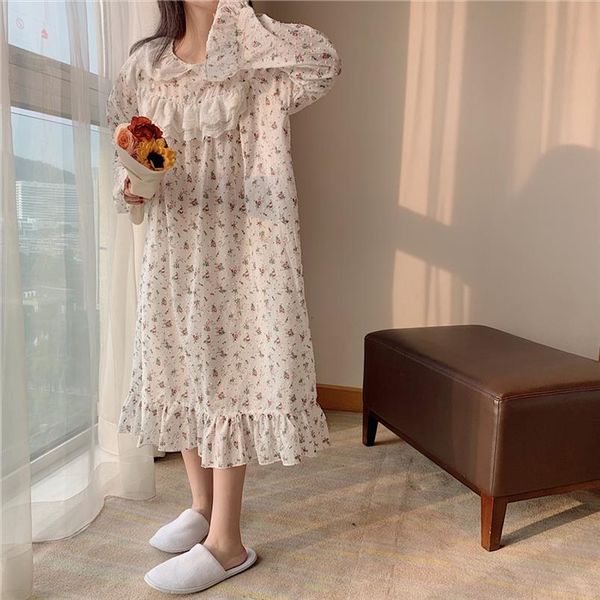 lace ruffles nightdress chic girls women sleepwear spring sweet long sleeve floral printed nightgown loose cotton linen sleepdress l085, Black;red
lace ruffles nightdress chic girls women sleepwear spring sweet long sleeve floral printed nightgown loose cotton linen sleepdress l085, Black;red