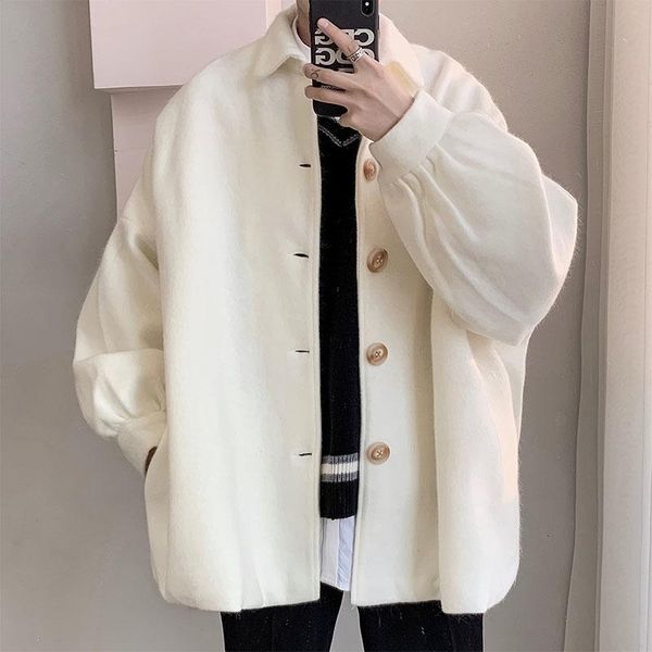 men's wool & blends winter woolen coat fashion solid color casual jacket men streetwear wild loose mens overcoat s, Black
men's wool & blends winter woolen coat fashion solid color casual jacket men streetwear wild loose mens overcoat s, Black