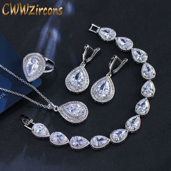 pretty women pendant earrings bracelet and rings 4 piece set luxury water drop cubic zirconia jewelry sets t015 210714, Silver
pretty women pendant earrings bracelet and rings 4 piece set luxury water drop cubic zirconia jewelry sets t015 210714, Silver