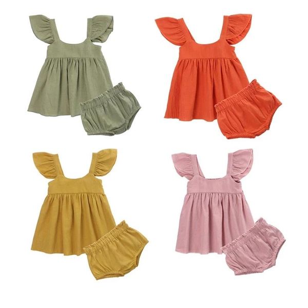 clothing sets 0-24m born infant baby girls summer casual ruffle sleeveless flouncing tank + elastic waistband shorts outfit 2pc, White
clothing sets 0-24m born infant baby girls summer casual ruffle sleeveless flouncing tank + elastic waistband shorts outfit 2pc, White