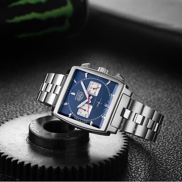 wristwatches oupai 2021 arrival square monaco design racing watch chronograph function with steel strap waterproof sports men, Slivery;brown
wristwatches oupai 2021 arrival square monaco design racing watch chronograph function with steel strap waterproof sports men, Slivery;brown