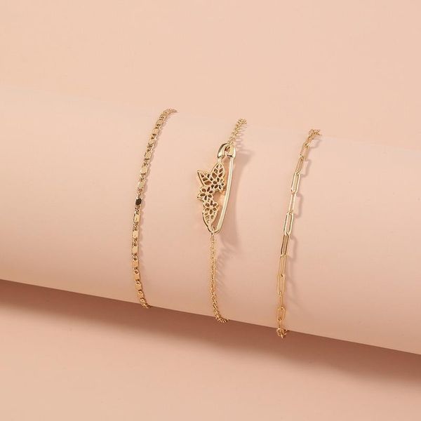 link, chain punk minimalist gold color bracelet set for women charm pin engraved leaf bangle boho jewelry luxury, Black
link, chain punk minimalist gold color bracelet set for women charm pin engraved leaf bangle boho jewelry luxury, Black