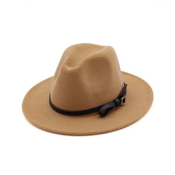 wide brim hats autumn winter women's cap classic european american jazz hat for men fedoras black felt fashion 2021 buckle strap bowler, Blue;gray 
wide brim hats autumn winter women's cap classic european american jazz hat for men fedoras black felt fashion 2021 buckle strap bowler, Blue;gray