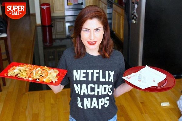 sunfiz yf summer new fashion women tee casual loose netflix nachos naps letter print black t-shirt short sleeves #cf2a, White
sunfiz yf summer new fashion women tee casual loose netflix nachos naps letter print black t-shirt short sleeves #cf2a, White