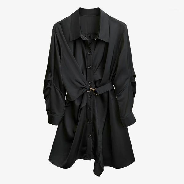 superaen design black solid waist slim turn down collar shirt dress for women1, Black;gray
superaen design black solid waist slim turn down collar shirt dress for women1, Black;gray