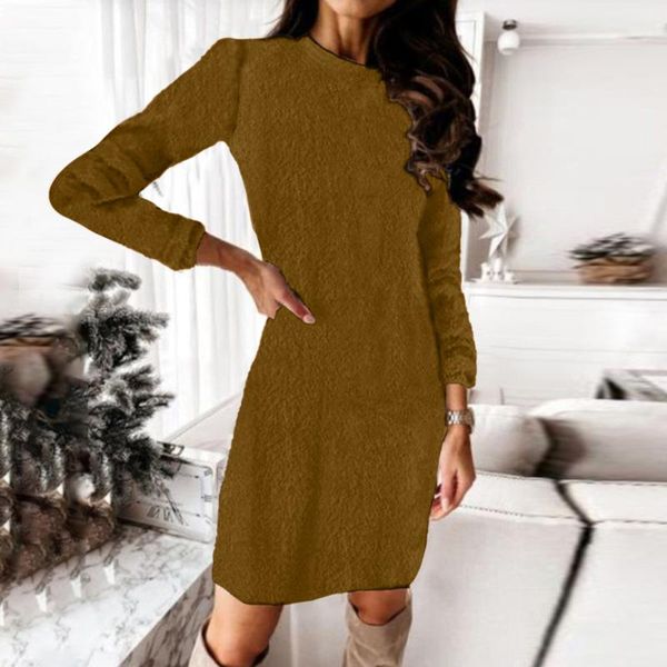casual dresses trendy women round neck midi dress solid loose plush leisure autumn long sleeve sweater simple female, Black;gray
casual dresses trendy women round neck midi dress solid loose plush leisure autumn long sleeve sweater simple female, Black;gray