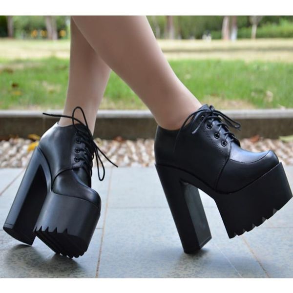 dress shoes 15cm high heels women's all-match thick-heeled single waterproof platform leather tide spring style, Black
dress shoes 15cm high heels women's all-match thick-heeled single waterproof platform leather tide spring style, Black