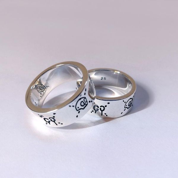 cluster rings fashion classic original 925 sterling silver skull ring pure prevents allergies bird love couple, Golden;silver
cluster rings fashion classic original 925 sterling silver skull ring pure prevents allergies bird love couple, Golden;silver
