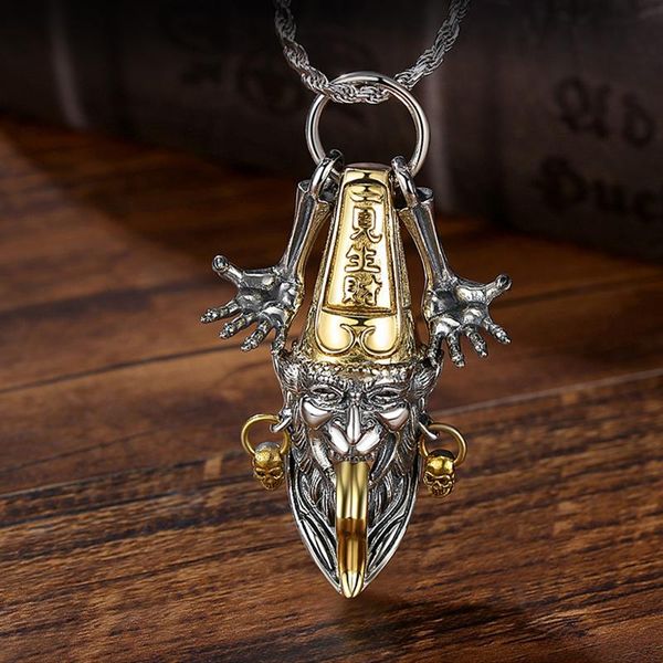 chains retro necklace men's black and white impermanence world peace makes money at first sight personality pendant, Silver
chains retro necklace men's black and white impermanence world peace makes money at first sight personality pendant, Silver