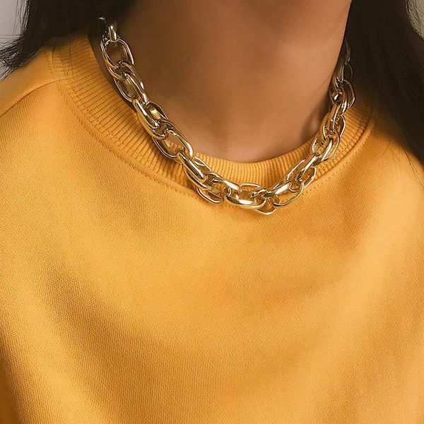 chokers punk chain choker necklace collar statement hip hop big chunky aluminum gold color thick women jewelry, Golden;silver
chokers punk chain choker necklace collar statement hip hop big chunky aluminum gold color thick women jewelry, Golden;silver
