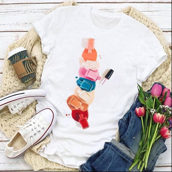 women t womens graphic 3d finger nail paint color fashion cute printed o neck tshirt female shirt ladies clothes, White
women t womens graphic 3d finger nail paint color fashion cute printed o neck tshirt female shirt ladies clothes, White