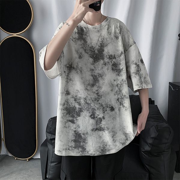 summer ins men's tie dyed loose short sleeve korean fashion lovers casual 5-sleeve t-shirt, White;black
summer ins men's tie dyed loose short sleeve korean fashion lovers casual 5-sleeve t-shirt, White;black