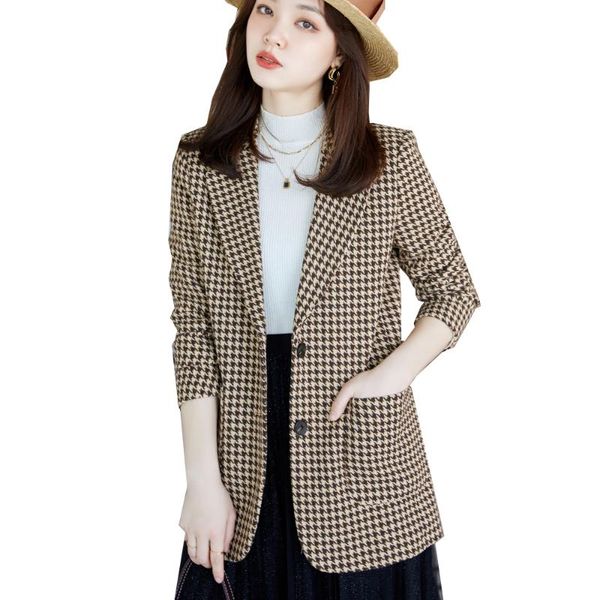 women's suits & blazers latest fashion design ladies plaid blazer jacket women single breasted black coffee coat with pockets, White;black
women's suits & blazers latest fashion design ladies plaid blazer jacket women single breasted black coffee coat with pockets, White;black