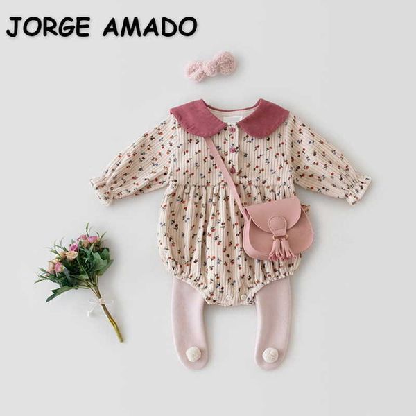spring baby girl bodysuit floral pink peter pan collar jumpsuit cute fashion born clothes e08 210610, Blue 
spring baby girl bodysuit floral pink peter pan collar jumpsuit cute fashion born clothes e08 210610, Blue