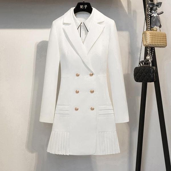 women's suits & blazers women fashion polyester autumn casual temperament ladies slim double-breasted long-sleeved small blazer, White;black
women's suits & blazers women fashion polyester autumn casual temperament ladies slim double-breasted long-sleeved small blazer, White;black