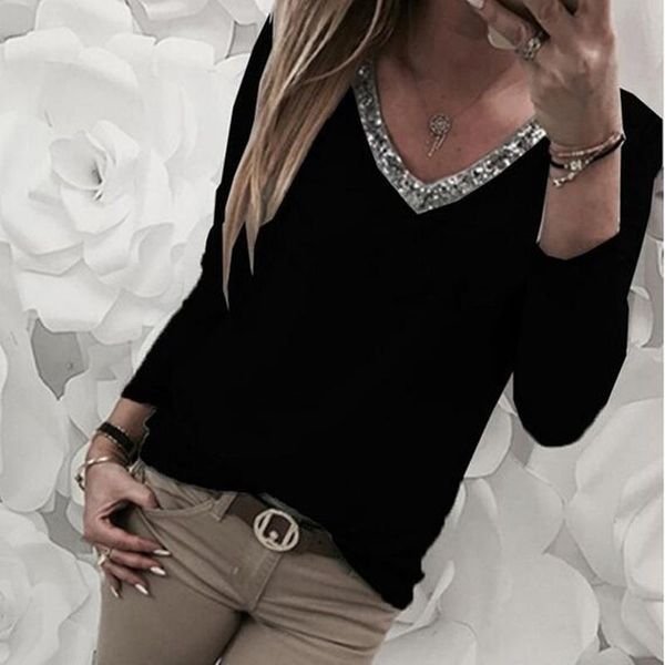 summer v neck sequined women slim fit long sleeves basic tee shirt lady causal blusas plus size 5xl sj1709c, White
summer v neck sequined women slim fit long sleeves basic tee shirt lady causal blusas plus size 5xl sj1709c, White