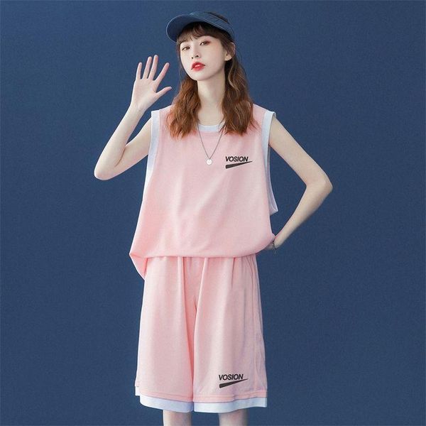 gym clothing sleeveless sports suit women 2021 summer college style two-piece student girl korean loose basketball uniform jersey, White;black
gym clothing sleeveless sports suit women 2021 summer college style two-piece student girl korean loose basketball uniform jersey, White;black