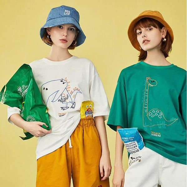 women's t-shirt toyouth summer round neck ins fashionable casual cotton embroidery bottomed short sleeve for women female girl, White
women's t-shirt toyouth summer round neck ins fashionable casual cotton embroidery bottomed short sleeve for women female girl, White