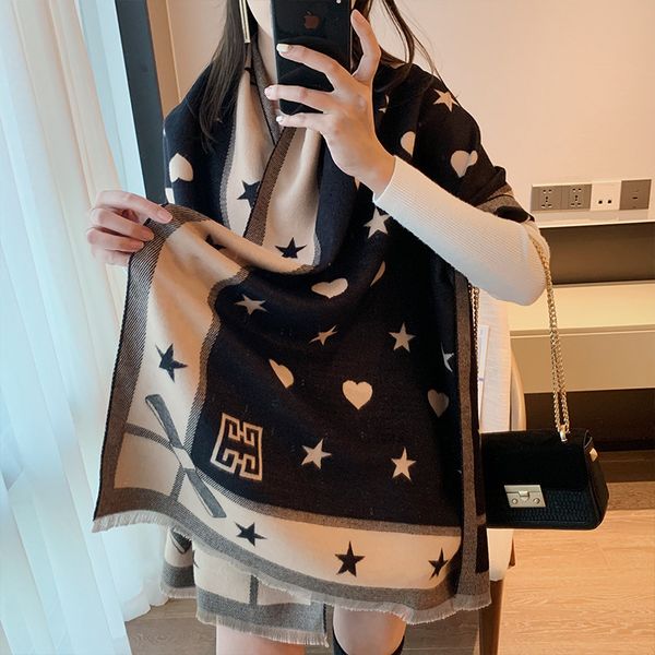 korean five pointed star imitation cashmere scarf female and new bow warm thickened fashion double-sided shawl gift, Blue;gray
korean five pointed star imitation cashmere scarf female and new bow warm thickened fashion double-sided shawl gift, Blue;gray