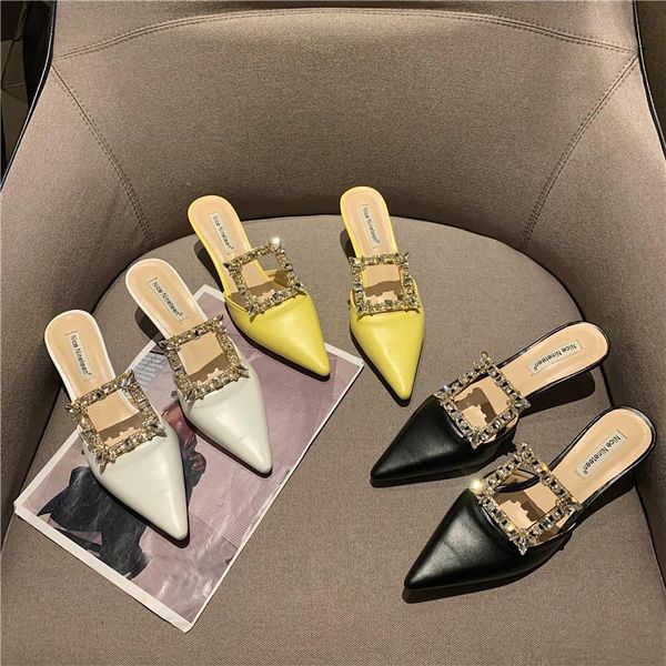 slippers rhinestone women sandals casual thin high heels summer crystal party fashion slides slip on mules shoes woman, Black
slippers rhinestone women sandals casual thin high heels summer crystal party fashion slides slip on mules shoes woman, Black